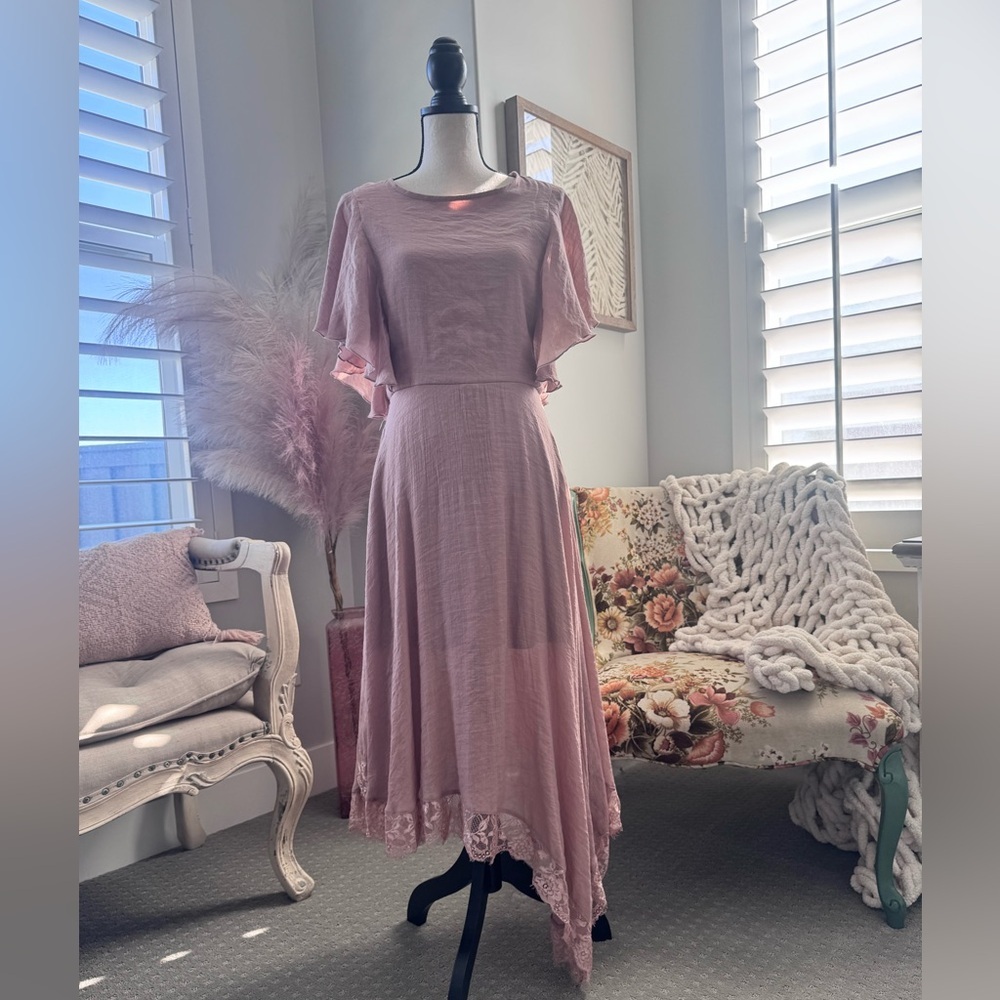 Joyfolie Dress Small Boho Dusty Rose + NWT Kimono